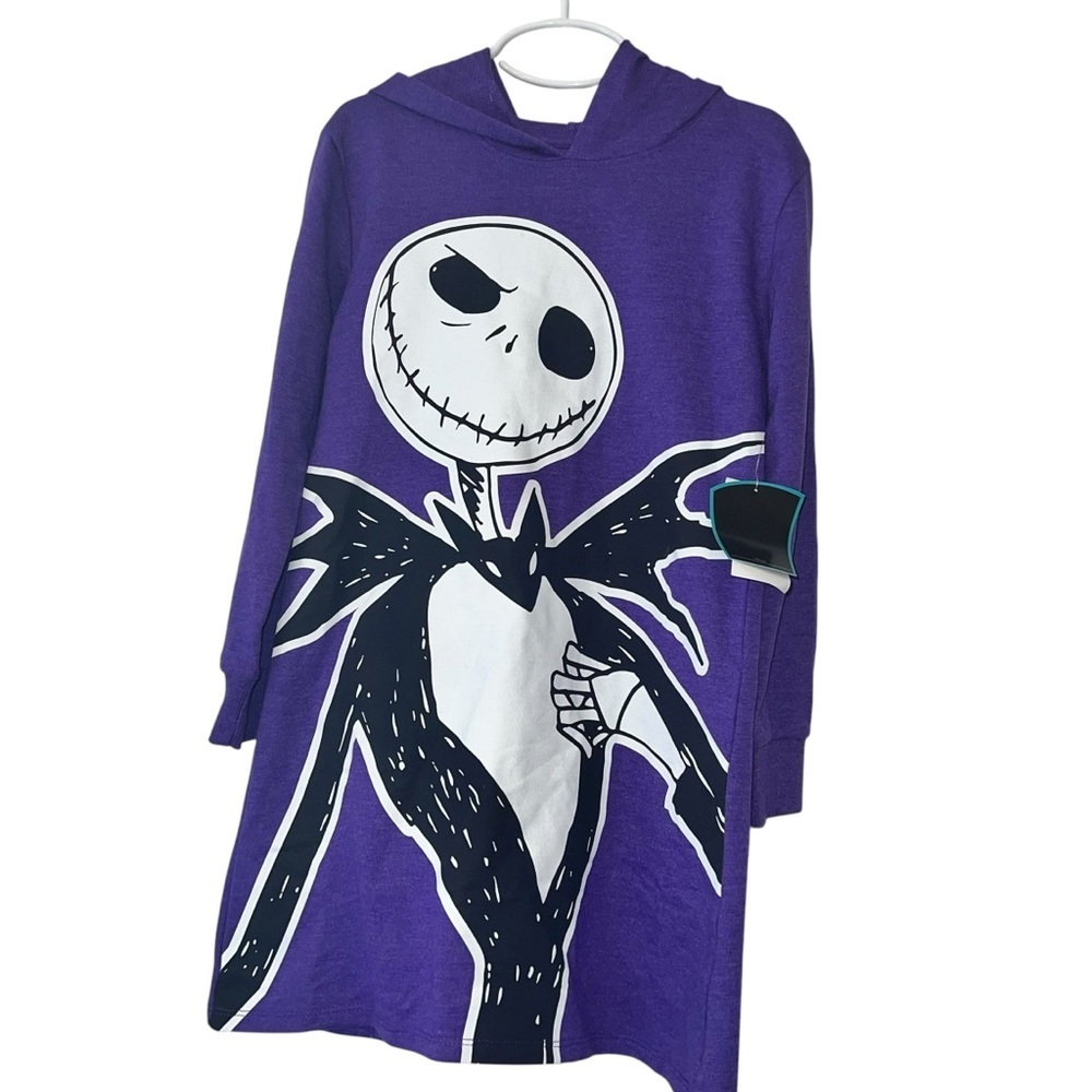 Disney Purple The Nightmare Before Christmas hooded dress jack Skellington NWT 6